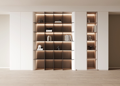 Cream wind bookcase 3d model