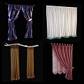 Curtains In Blue White Gold Purple With Ties Sheer Tassel And Ruffled Styles