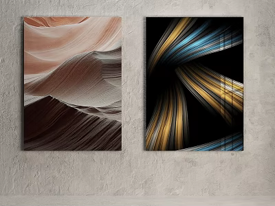 Abstract Wall Art With Wavy Patterns And Colorful Lines For Modern Decor 3d model