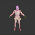 3D White Armored Character Model With Helmet Body Armor Utility Belt And Boots