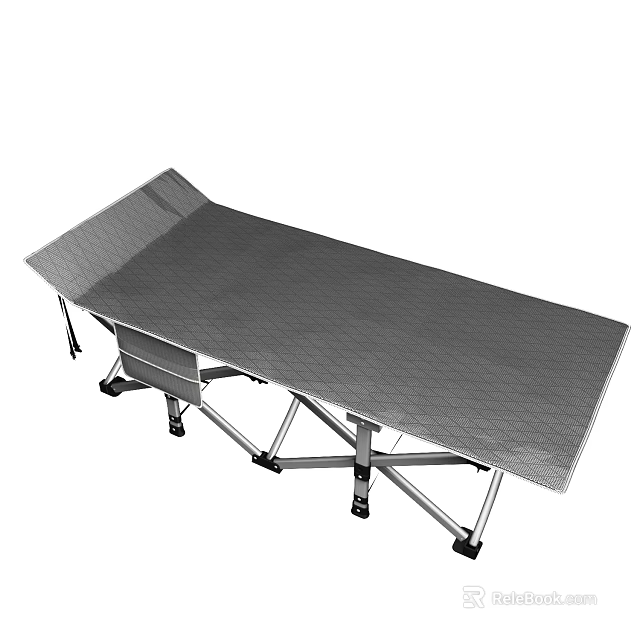 Silver Metal Folding Table With Textured Tabletop Adjustable Frame And Wheels 3d model 