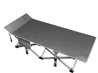 Silver Metal Folding Table With Textured Tabletop Adjustable Frame And Wheels 3d model