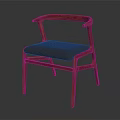 Modern Leisure Chair with Curved Wooden Frame and Gray Padded Seat
