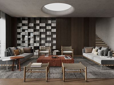 B & B Italia Living Room 3d model