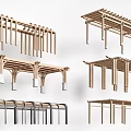 Various Modern Pergola Designs With Wooden Metal Columns And Beams