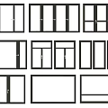 Multiple Window Design Styles With Different Frame Panel And Opening Options 3d model