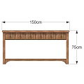 Classic Solid Wood Desk With Drawers Smooth Surface And Traditional Design 3d model