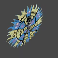 Game Movie Character Design With Skull And Flame Radiant Artwork Elements