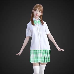 Pure Girl Student Dress Cute Girl 3d model