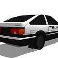 Classic White And Black Sports Coupe Car With Retro Design And Sleek Exterior Body