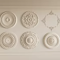 Gypsum lamp panel carved lamp panel chandelier base round lamp panel gypsum component 3d model