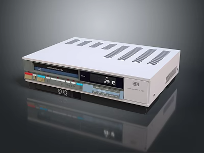 Vintage White Audio Stereo System With FM Display Dials Ventilation Grilles And Control Buttons 3d model