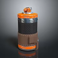 Orange Black Kitchen Appliance With Brown Leather Strap And Modern Design