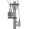 Roadside Electrical Facilities Featuring Wooden Utility Poles Transformers and Power Lines