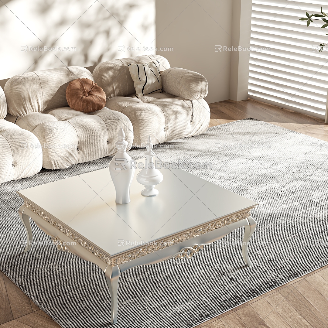 European style coffee table 3d model