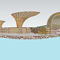 Modern pavilion bamboo pavilion bamboo frame bamboo sketch art sketch 3d model