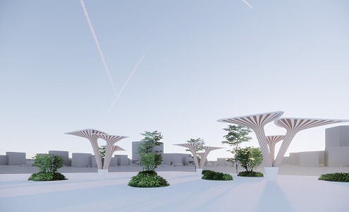 Modern Pavilion Mushroom Pavilion 3d model