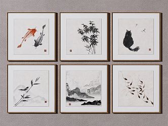 New Chinese Decorative Painting 3d model