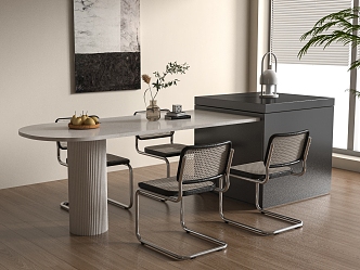 Modern Island Table and Chair Combination Nakajima 3d model