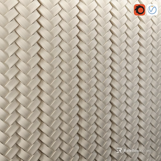 Modern Minimalist Wall Decor With Light Beige Braided Woven Texture Design 3d model