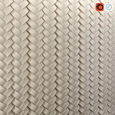 Modern Minimalist Wall Decor With Light Beige Braided Woven Texture Design 3d model