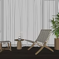 Leisure Chair Lazy Sofa Potted Plant 3d model