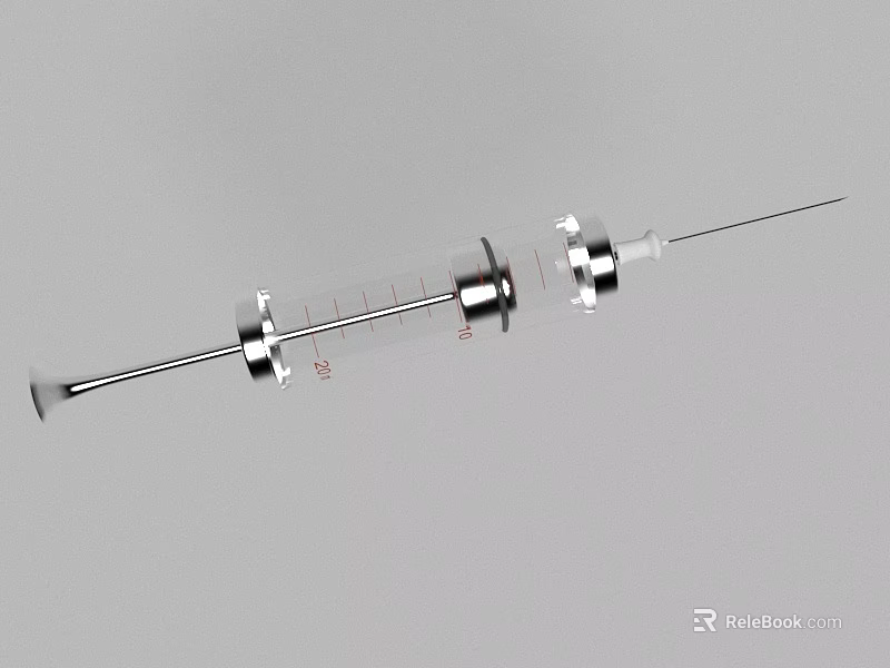 Medical Syringe With Graduated Scale Transparent Barrel And Stainless Steel Needle For Injection 3d model 