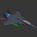 Gray Fighter Jet Model With Twin Tail Fins And Weapon Attachments On Dark Background