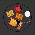 Delicious Movie Snack Set With Popcorn Fries Red Drink And 3D Glasses