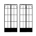 Modern Sliding Doors With Black Frames Grid Design Dark Bottom Panels And Light Sections