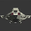 Futuristic White Spaceship 3D Model With Geometric Shapes And Blue Glowing Accents