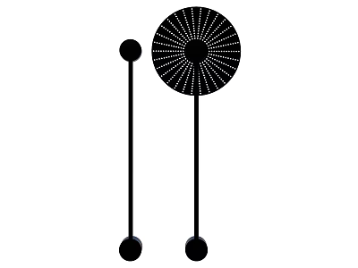 Modern Black Wall Lamps Featuring Circular Radiant and Linear Designs 3d model