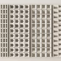 White Decorative Wall Panels Featuring Diverse Geometric Patterns And Modern Style 3d model