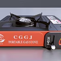 CGGJ Portable Gas Stove Red Panel Design With Black Burner And Control Knob