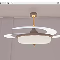 Modern Chandelier With Bronze Base White Fabric Shade And Circular Transparent Accents