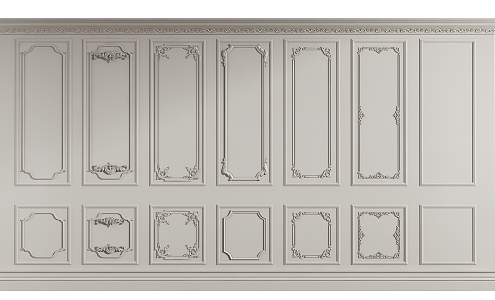 European style wall panel 3d model