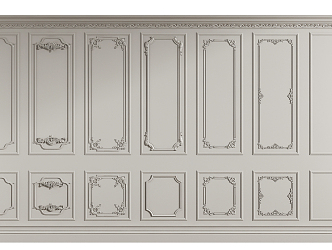 European style wall panel 3d model