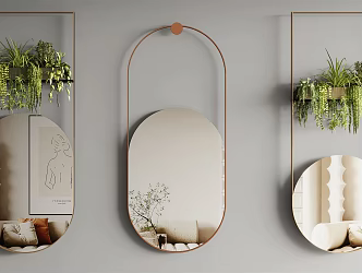 Modern Mirror Hanging Mirror Bathroom Mirror 3d model