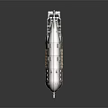 Sleek Metallic Watercraft 3D Model With Retro-Futuristic Design Shiny Exterior And Streamlined Structure