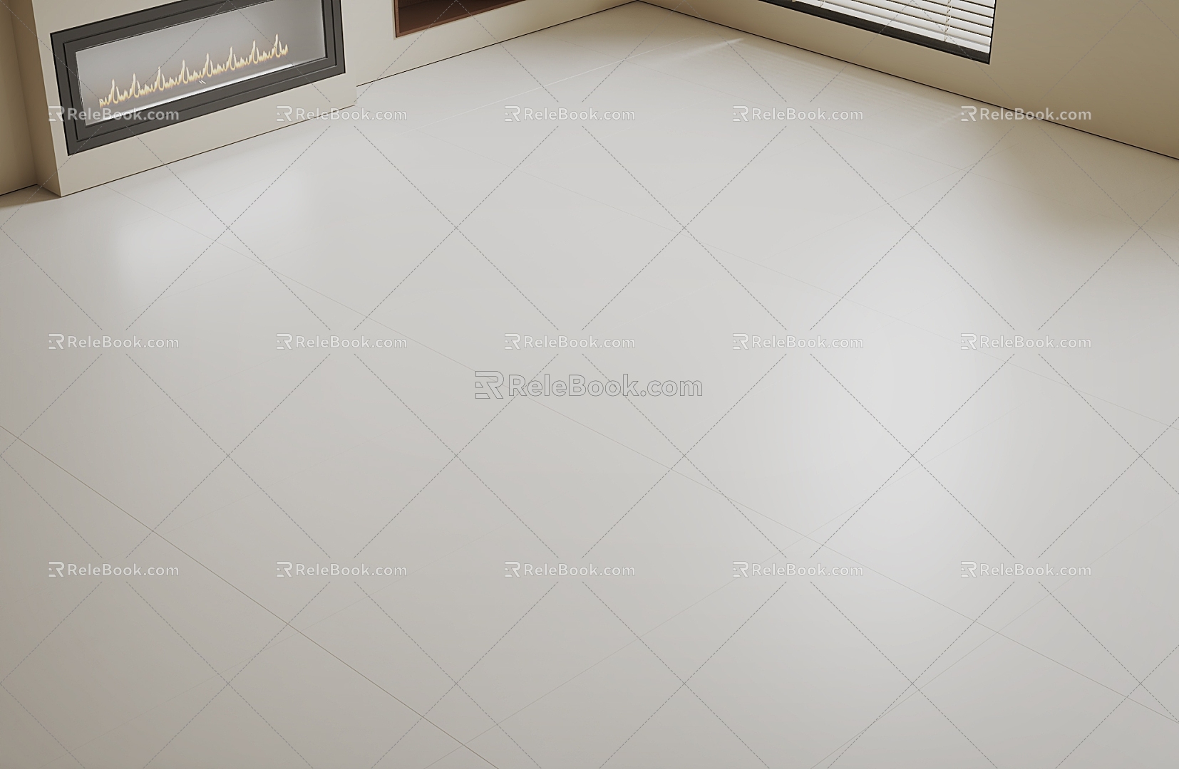 Cream White Soft Tile Map light gray Soft Tile Floor Tile 3d model