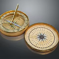 Vintage Brass Compass Decorative Ornament Set With Detailed Dial For Home Decor