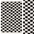Stylish Black and White Checkered Square Rug with Classic Pattern Design 3d model