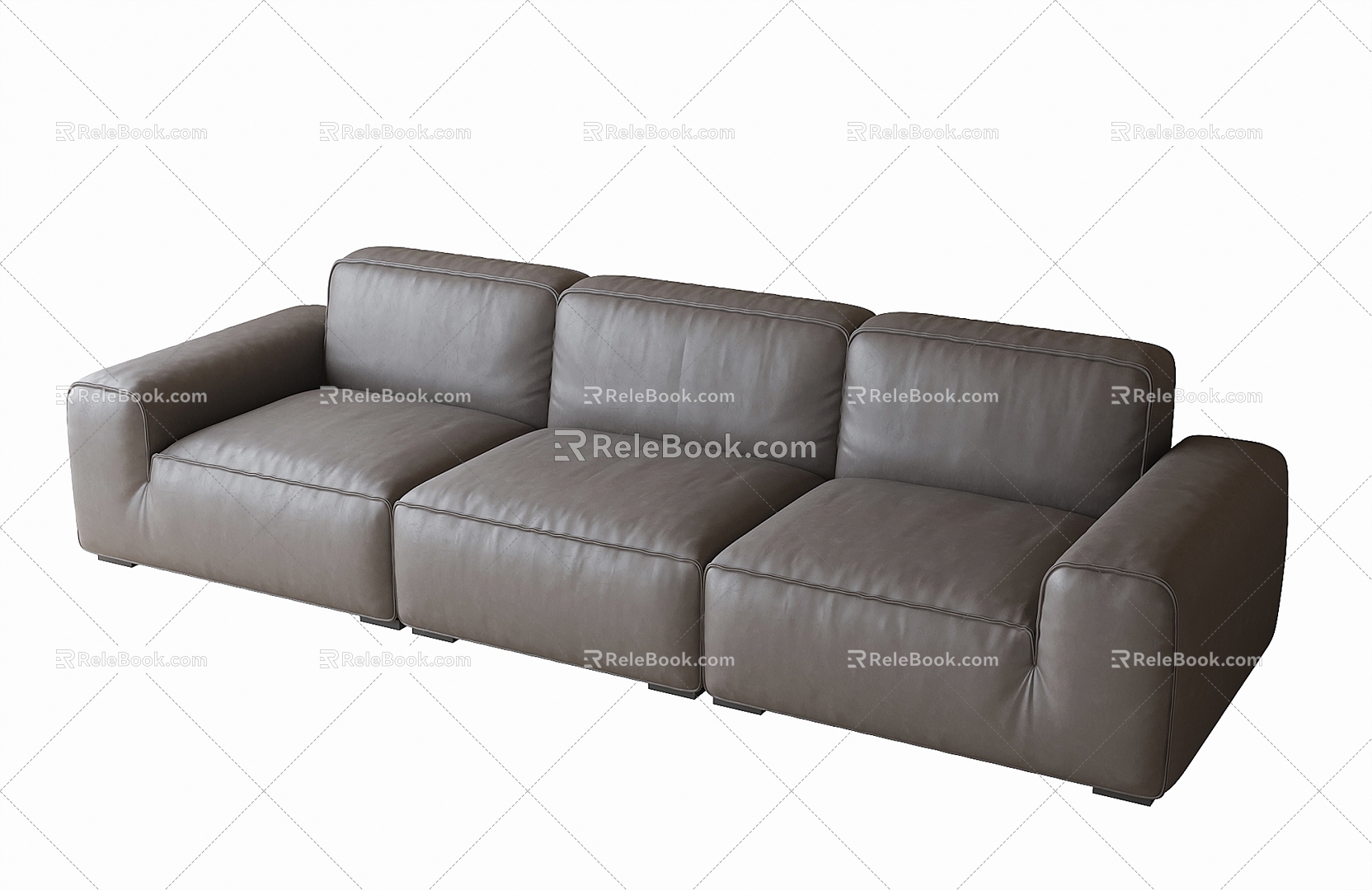 Modern Leather Sofa Office Sofa 3d model