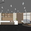 Modern Front Desk Company Reception Front Desk Negotiation Area 3d model