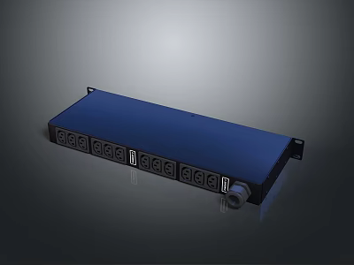 Modern Blue Power Strip With Multiple Outlets For Home Office Use 3d model