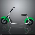 Modern Green and White Electric Bike with Large Wheels Black Seat Handlebar and Reflective Surface