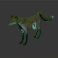 Game And Movie Character 3D Fox With Brown Fur White Glowing Eyes And Bushy Tail