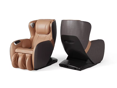 Modern Brown And Black Massage Chairs With Ergonomic Design And Comfortable Seats 3d model