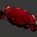 Red And Gold Iron Man Armor With Glowing Arc Reactor And Sleek Design