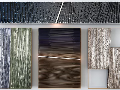 Modern Artistic Wall Decor With Textured Panels And Abstract Patterns For Interior Walls 3d model